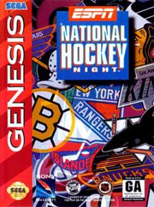 ESPN National Hockey Night Sega Genesis Game Box